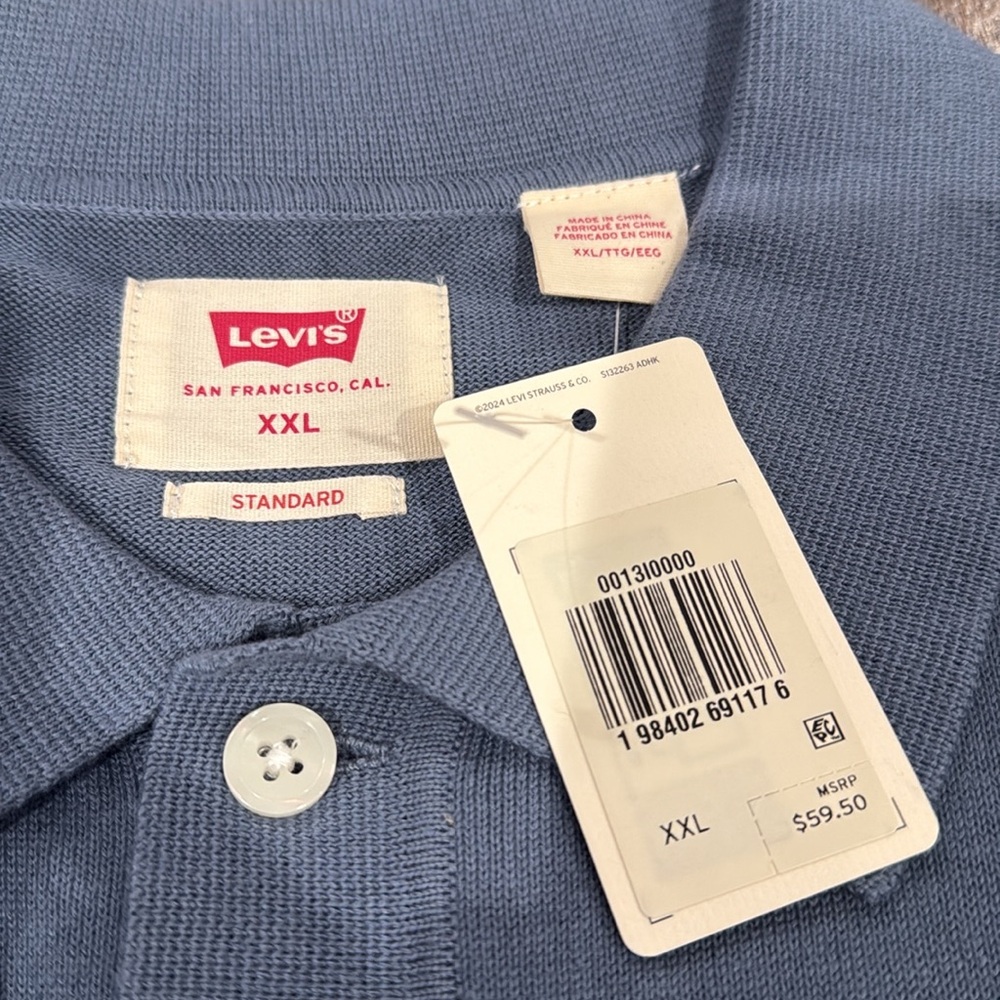 Levis Mens Short Sleeves Sweater Polo Shirt